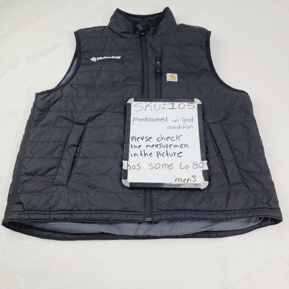Carhartt Men's Black Gilliam Sleeveless Mock Neck Padded Puffer Vest Size XL - Picture 12 of 12